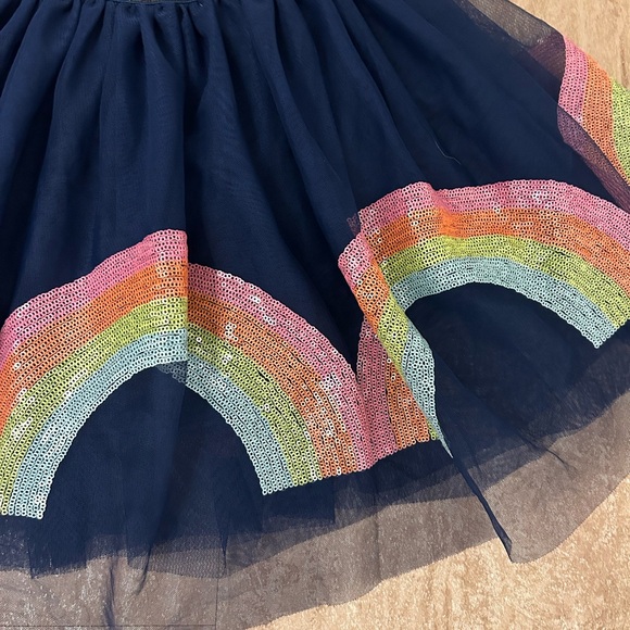 Skirt Winnie Baby Navy Blue Rainbow sequins sheer Tutu 9/10 years - Picture 3 of 9